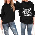 thumbnail image 2 of Afdoent Hoodies for Women Letter Print Hooded Sweatshirt Casual This is My Camping Hoodie Comfort Pullover Fall Winter Clothes, 2 of 3