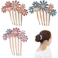 thumbnail image 1 of Peinetas para el pelo con diamantes de imitación y flores de cristal, peinetas para el pelo con diamantes de imitación, accesorios vintage para el pelo para mujeres y niñas, 1 of 5