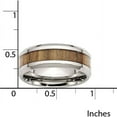 thumbnail image 2 of Stainless Steel Polished Wood Inlay Enameled 8.00mm Ring, Available in Multiple Sizes, 2 of 6