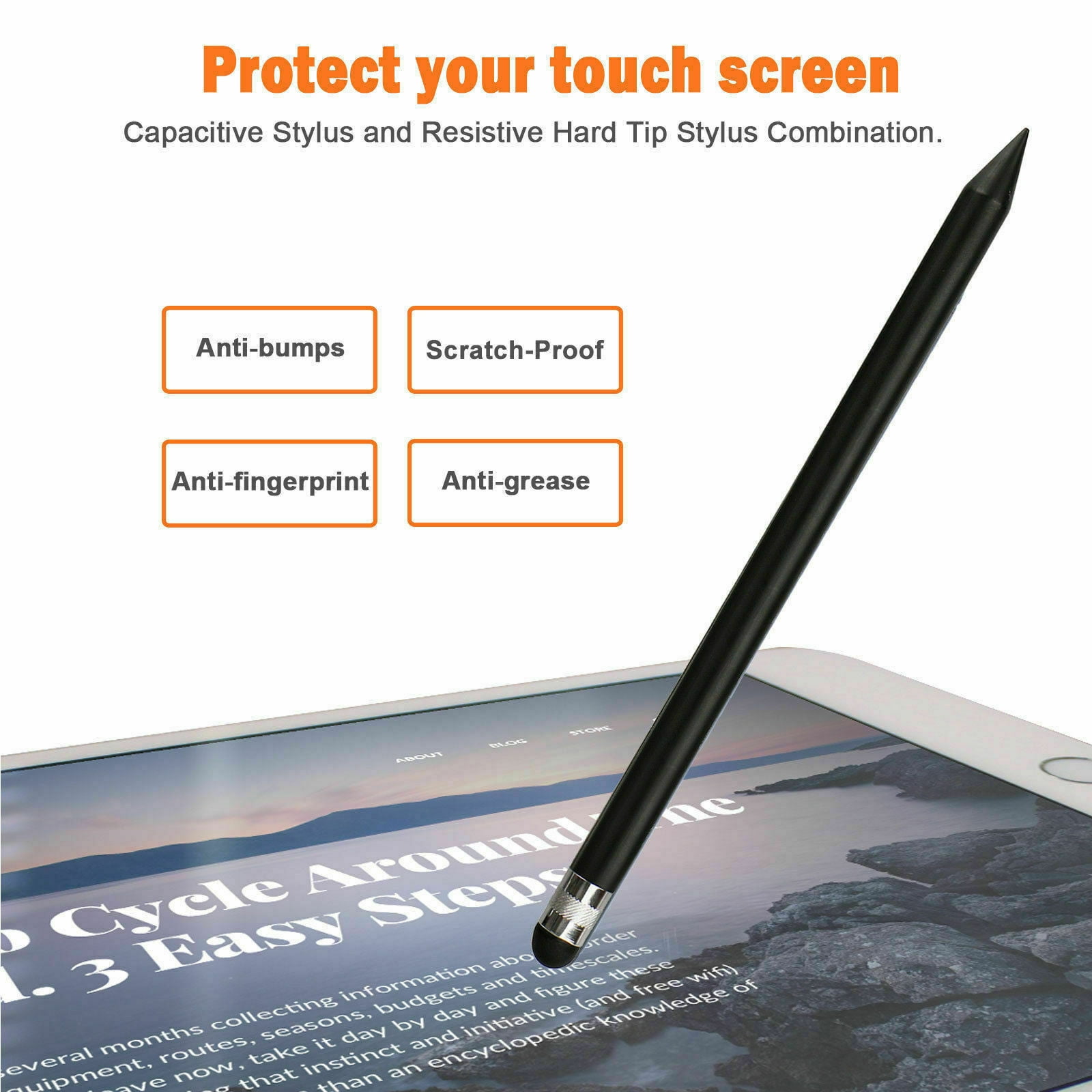 Magazijn dauw ik klaag Stylus Pen for Touch Screens, Active Pencil Smart Digital Pens Fine Point  Stylist Compatible with iPhone iPad Pro Air Mini and Other Tablets -  Walmart.com