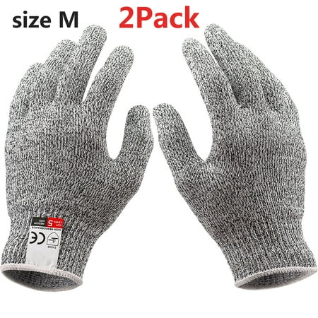 

ZENODDLY Cut Resistant Gloves for Kitchen Construction Site High Performance Level 5 Protection Food Grade Kitchen and Work Safety Gloves-Medium Grey (2-pack)