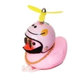 thumbnail image 1 of Adornos de pato rosa para coche, decoraciones para salpicadero de coche, gafas geniales, pato con casco de hélice, cadena dorada, 1 of 8