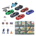 thumbnail image 1 of 8 Uds. Juegos de coches fundidos a presión, aleación educativa, coche de carreras portátil ligero, juego de juguete para niños, 1 of 8