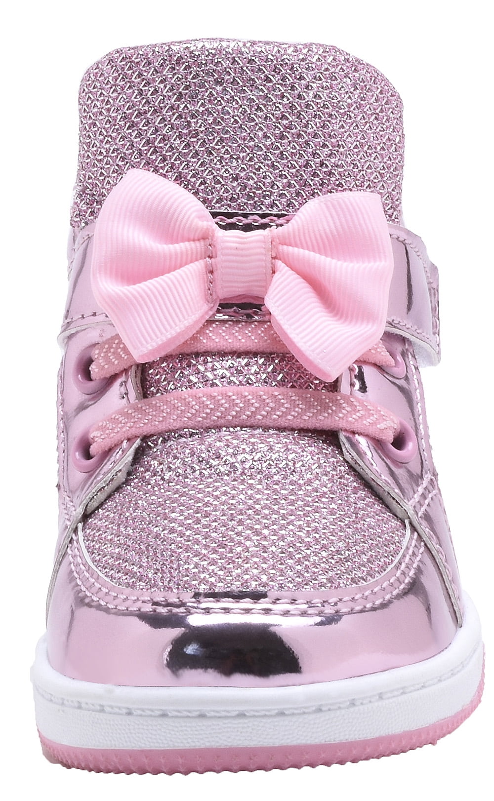 NEWMALL Toddler Glitter Shoes Girls Flashing Cute Bowknot Sneakers (10 Toddler,Pink)