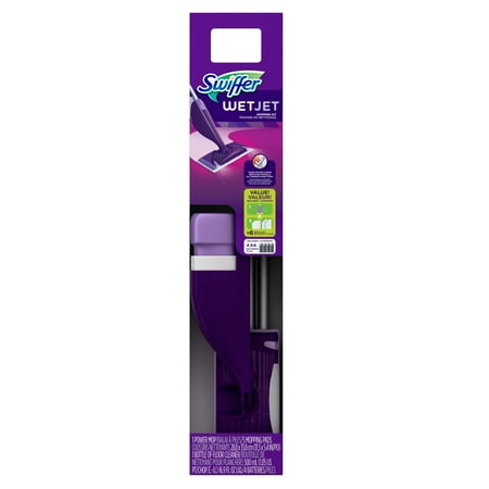 Swiffer Wetjet Wood Floor - Swiffer WetJet Floor Mop Starter Kit, 1 Power Mop, 5 Mopping Pads, and Floor Cleaner
