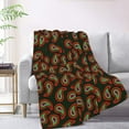 thumbnail image 2 of XMXT Throw Blankets, Paisley Swirl Silk Print Bed Blanket for Bedroom Sofa, 50 x 70 inches Black, 2 of 9