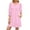 Pink, variant on Women's Fall Long Sleeve V-Neck Elastic Cuff Sheath Dress, Polyester Spandex Mid-Length Casual Dress for Tailored Comfort Look