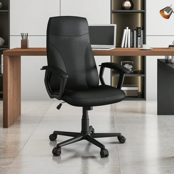 Techni Mobili Medium Back Executive Chair, Adjustable Height, Black RTA-4907-BK
