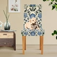 thumbnail image 4 of Yayeee 2 Pack Dining Chair Covers Stretch Parson Chairs Slipcovers Seat Protector, Blue Floral, 4 of 6
