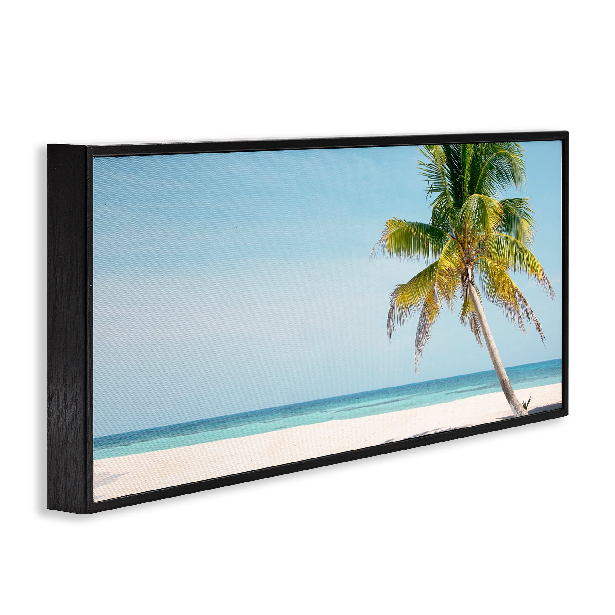 Stupell Industries Tropical Island Palm Tree Black Framed Giclee Art, design by Danita Delimont