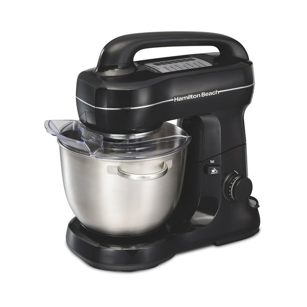 Hamilton Beach 63391 Stand Mixer, 7 Speeds with Whisk, Dough Hook, Flat