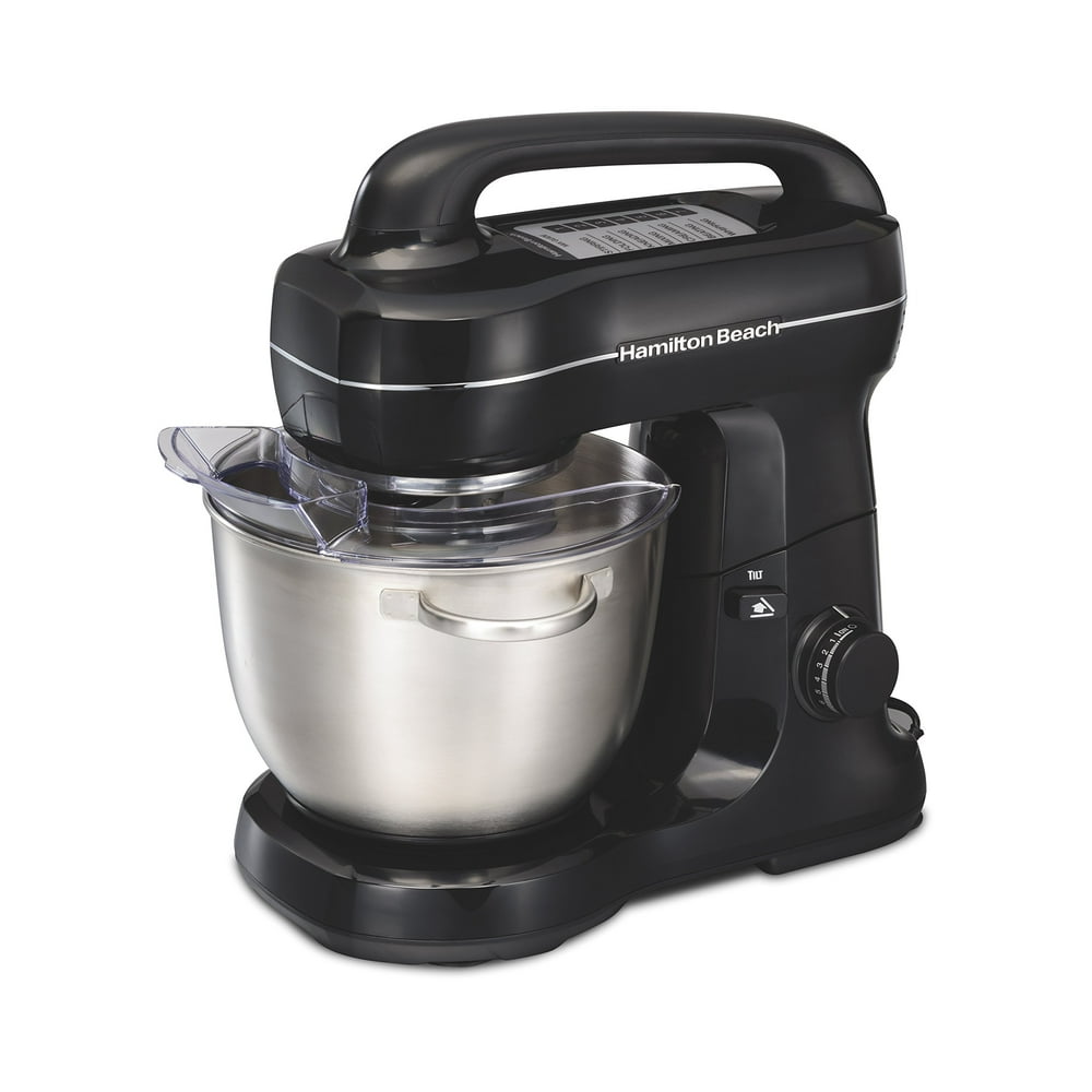 Hamilton Beach 63391 Stand Mixer, 7 Speeds with Whisk, Dough Hook, Flat Beater Attachments, 4