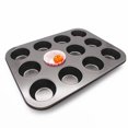 thumbnail image 4 of 12 Holes Square Carbon Steel Non-stick Cupcake Mold Muffin Tray Pan Bakeware, 4 of 8
