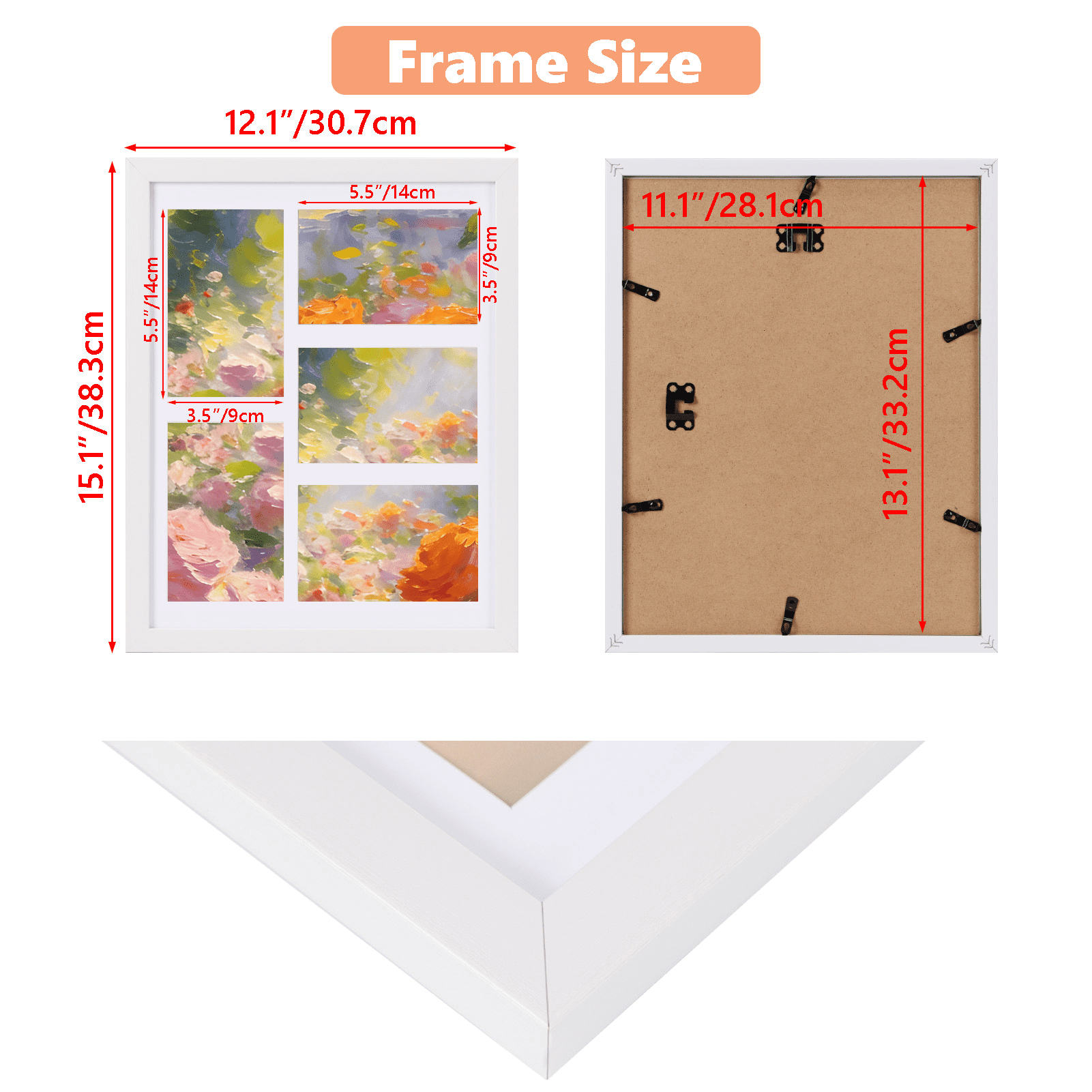 5 Opening 4x6 Collage Picture Frames for Wall Mounted, 4 Pack