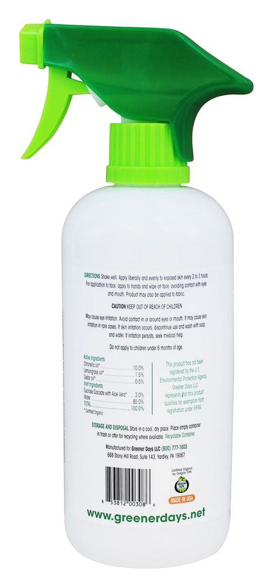 Greenerways Bug Repellent - Organic - Spray - 16 Oz