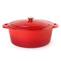 BergHOFF Neo Cast Iron 8qt. Oval Dutch Oven 13" with Lid, Red