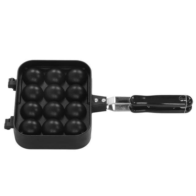 Takoyaki Grill Pan, Easy Cleaning Takoyaki Pan Hook Design Heat Handle Non Stick Heating Evenly for Cooking