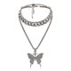 thumbnail image 2 of Collar con colgante de hebilla cubana de diamantes negro Oso de Fresa Mariposa Electrónica, 2 of 5