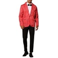 thumbnail image 2 of INSPIRE CHIC Polka Dots Blazers for Men's Slim Fit One Button Business Sport Coats XL Red, 2 of 6