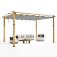 thumbnail image 2 of Danolapsi Outdoor Pergola 10 x 10ft Aluminum Pergola, Outdoor Shelter Modern Design with Adjustable Roof Sun Shade Pavilion Grape Trellis Grill Gazebo for Gardens, Patios, Garden Yard, Poolside, Deck, 2 of 8