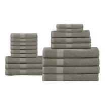 Impressions Bolingbroke Eco-Friendly Cotton 18-Piece Towel Set, Charcoal