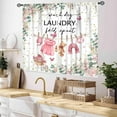 thumbnail image 2 of Laundry Room Curtains for Windows, Farmhouse Rustic Watercolor Hanging Baby Clothes Eucalyptus Leaves Pink Floral Laundry Drapes for Kitchen Living Room Bedroom Bathroom Windows, 52"x84" Inch, 2 of 5