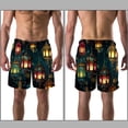 thumbnail image 3 of luoweisi Men's Beach Shorts Quick Dry Swim Trunks with Mesh Lining Retro Lantern L, 3 of 5