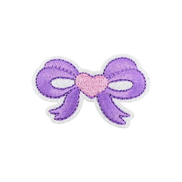 Aplicación Bordada Parche adhesivo de tela con lazo bordado para ropa,manualidades y decoración (rosa,1 pieza) Rkxzt
