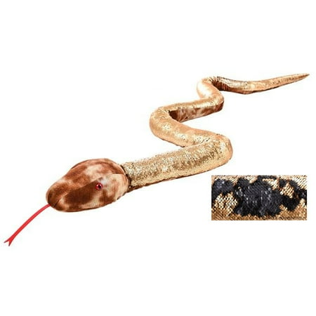 Black Stake - Adventure Planet Sequinimals Plush - NATURAL SNAKE (Sequin - Black & Gold) (102 inch)