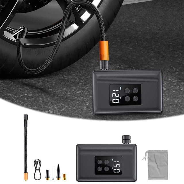 Oliegs El Ectric Pum P 150 High Pressure Fast/Intelligent Inflation Automatic Stop When Full Three Lighting Modes Smart Sensor Chip For Road Bike Mou Ntain Bike Swimming Ring