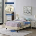 thumbnail image 5 of Modway Loryn Twin Fabric Bed Frame with Round Splayed Legs, Brown, 5 of 5