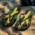thumbnail image 3 of Chririnla Women's Jamaican Flag Print Flip Flop Comfortable Casual Beach Thong Sandals with Arch Support Non-Slip Fashion Lightweight Slippers for Vacation Pool, 3 of 7