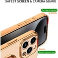thumbnail image 3 of for Pink iPhone 15 Pro Case with Ring Holder Kickstand [with Magnetic] Soft TPU Bumper, Glitter Gold Electroplated Cover Full Camera Protective Phone Case for iPhone 15 Pro 2023, 3 of 14