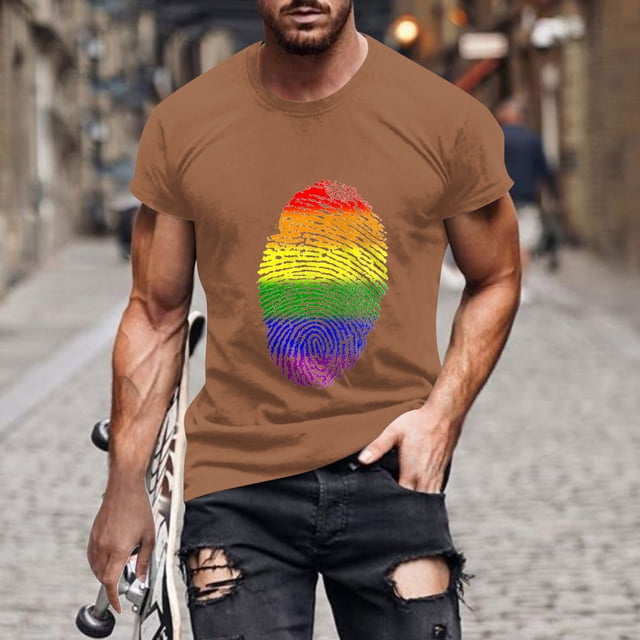 T-shirt à Manches Courtes pour Hommes à Imprimé, Col Rond, Mode Décontractée, Manches Courtes
