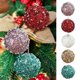 thumbnail image 1 of Adornos para árbol de Navidad de 8 cm - Decoraciones colgantes de espuma de lentejuelas, decoración navideña brillante para árbol festivo, 1 of 6