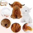 thumbnail image 4 of Peluche con forma de vaca escocesa de las Tierras Altas para niños y adultos, 28 cm, 4 of 7