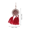thumbnail image 2 of YSNOOWE 1Par Pendientes Boho Étnicos Con De Borlas Rojas Para Año Nuevo Lunar, 2 of 6