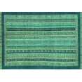thumbnail image 1 of Ahgly Company Indoor Rectangle Oriental Turquoise Blue Modern Area Rugs, 6' x 9', 1 of 4