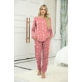 thumbnail image 4 of MINTREUS Womens Pajama Set Long Sleeve Sleepwear Nightwear Soft Pjs Lounge Sets With Pockets, 4 of 7