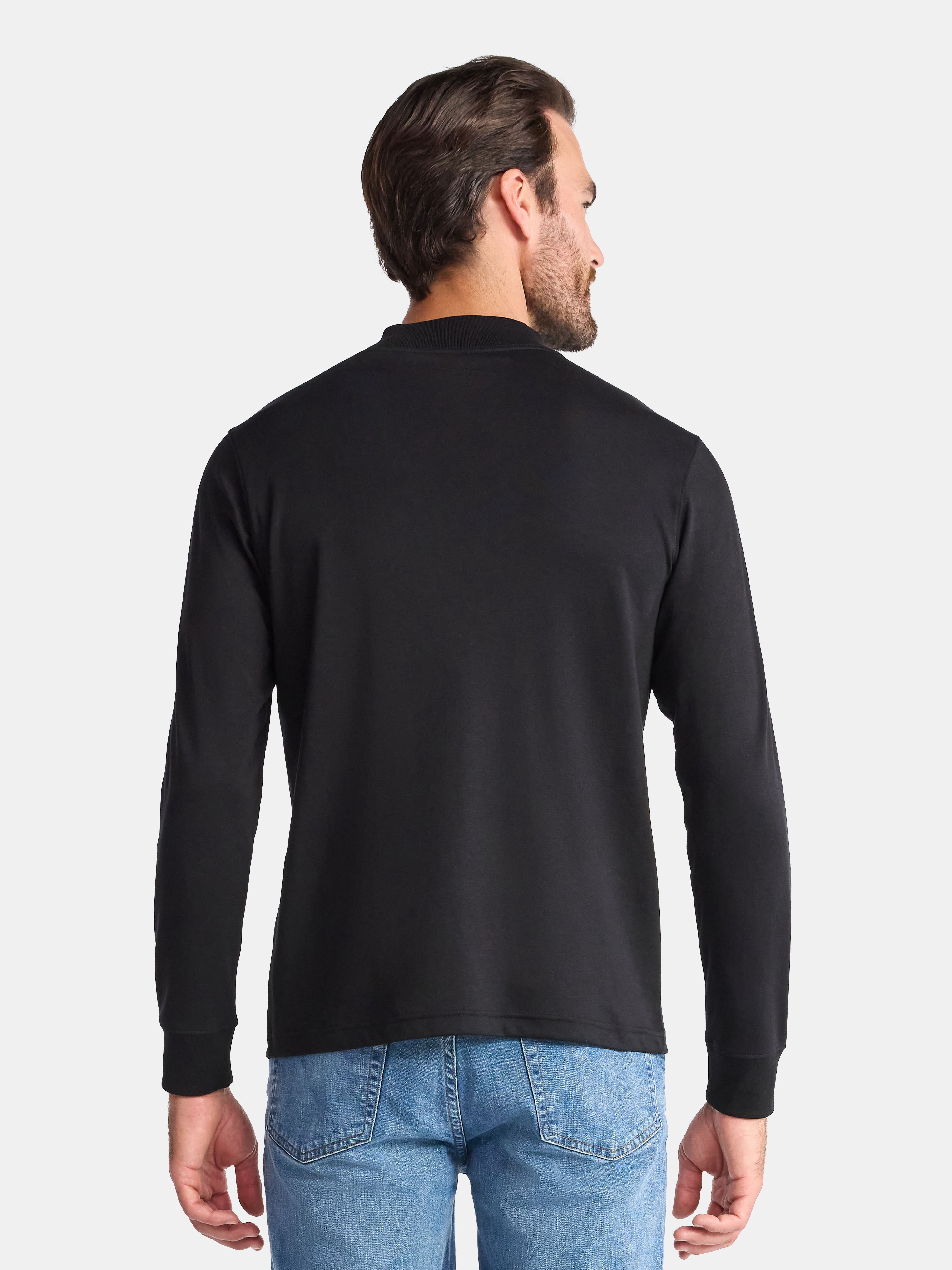 George Men's Mock Neck Pullover with Long Sleeves, Sizes S-3XL