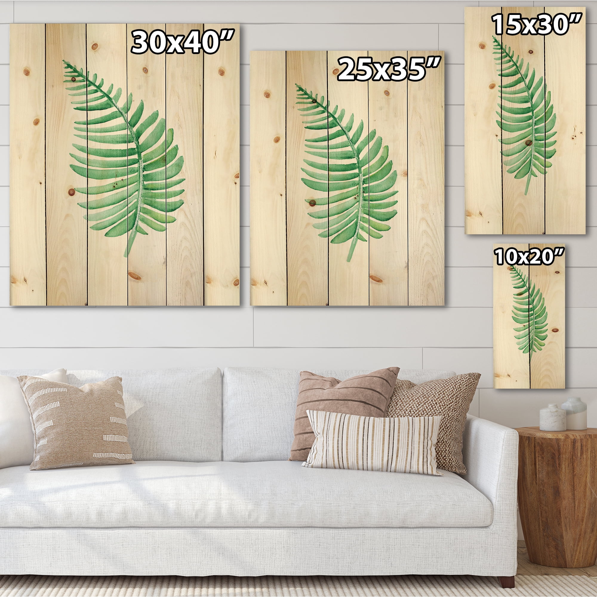 Designart 'Close Up Of Tropical Leaf Of Monstera III' Farmhouse Print on Natural Pine Wood