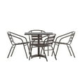 thumbnail image 2 of Emma + Oliver 31.5'' Bronze Square Aluminum Indoor-Outdoor Table Set with 4 Chairs, Bronze, 2 of 13