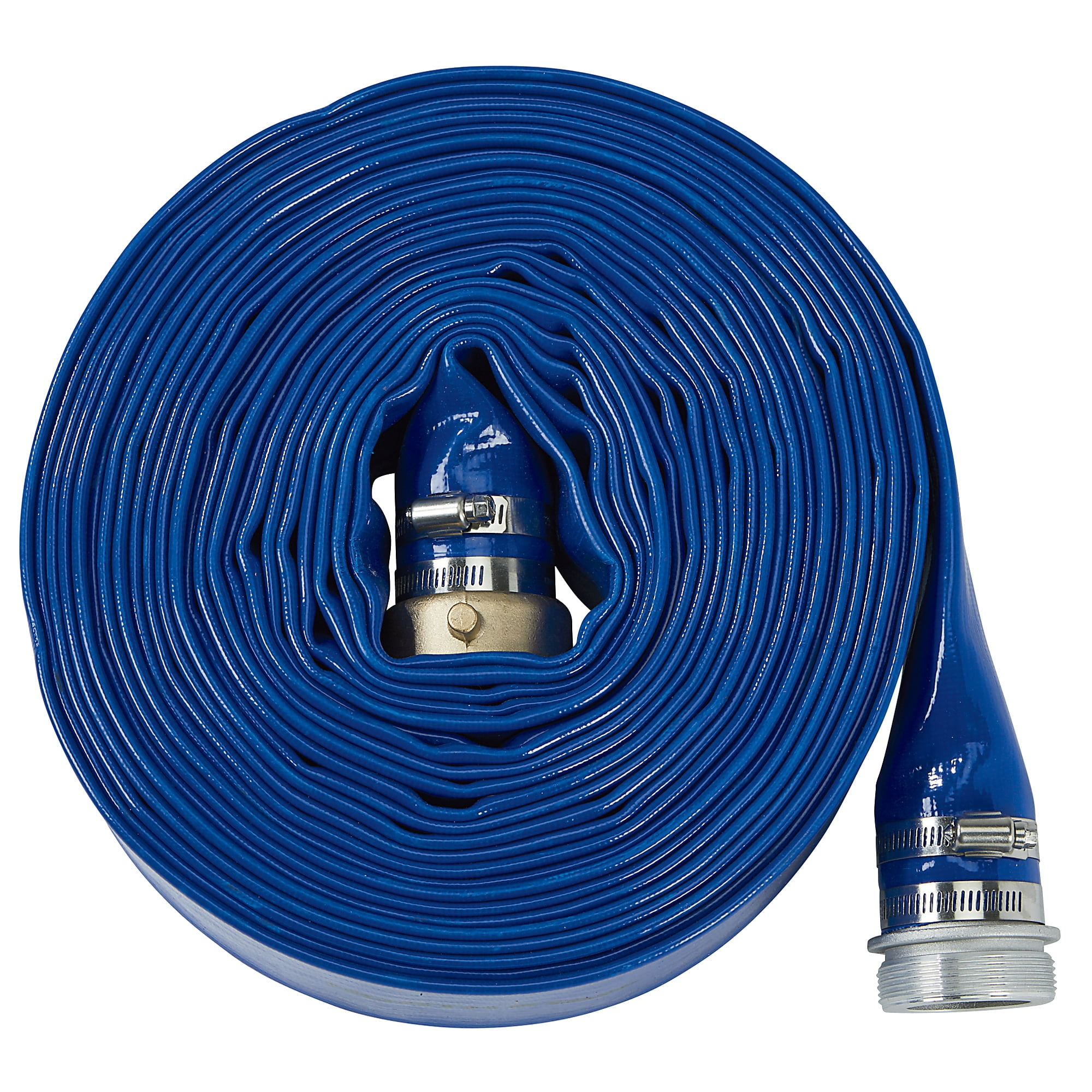 NorthStar Water Pump Discharge Hose, 2in. x 50ft. Max. PSI 80, PVC, Lays Flat, Industrial-Grade Aluminum Couplings