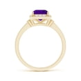 thumbnail image 2 of ANGARA Natural 1 Ct. Amethyst with Diamond Halo Ring in 14K Yellow Gold for Women (Ring Size: 12), 2 of 8