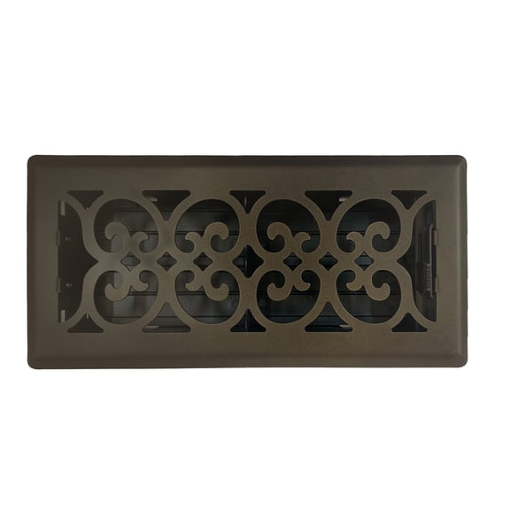 Sierra Grates Victorian Floor Register 4 inch X10 inch Cast Iron Black