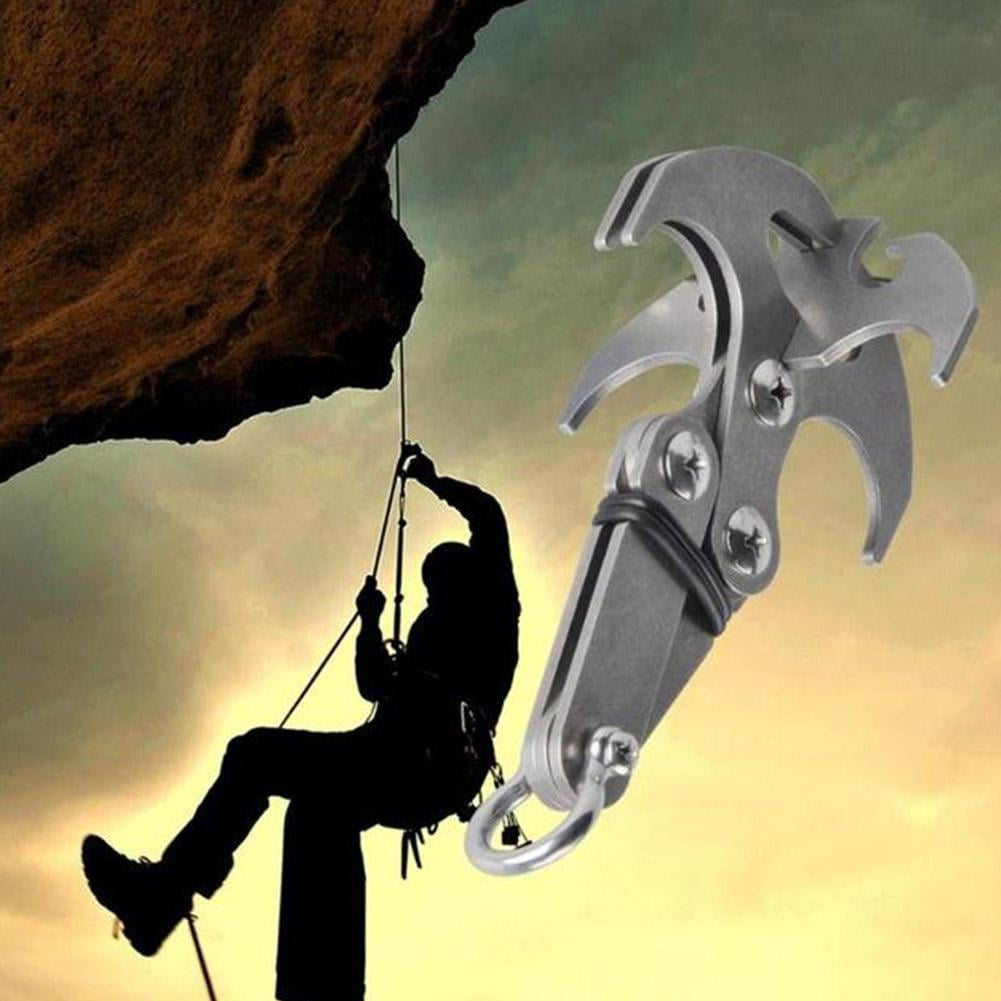 Foldable Gravity Grappling Hook Outdoor Climbing Claw Survival Carabiner T g 