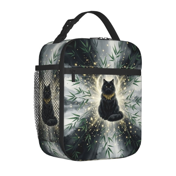 Black Cat Lunch Box Multi-Color Insulated Bag, Large Capacity Thermal Tote for Travel Work and Picnics