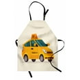 thumbnail image 1 of New York Taxi Apron, Modern Cab Illustration Designed in Cartoon Style Urban City Art Print, Unisex Kitchen Bib with Adjustable Neck for Cooking Gardening, Adult Size, Eggshell Marigold, by Ambesonne, 1 of 4
