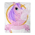 thumbnail image 1 of ASHLEIGH Flannel Throw Blanket Pony of Beautiful Unicorn Sign Cute Horse Magic Fairy 50x60 Inch Lightweight Cozy Plush Fluffy Warm Fuzzy Soft, 1 of 4