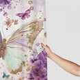thumbnail image 3 of Awypu Shower Curtain Set Butterfly Floral Watercolor Butterfly Flowers Pink Purple Butterfly Spring White, 3 of 7